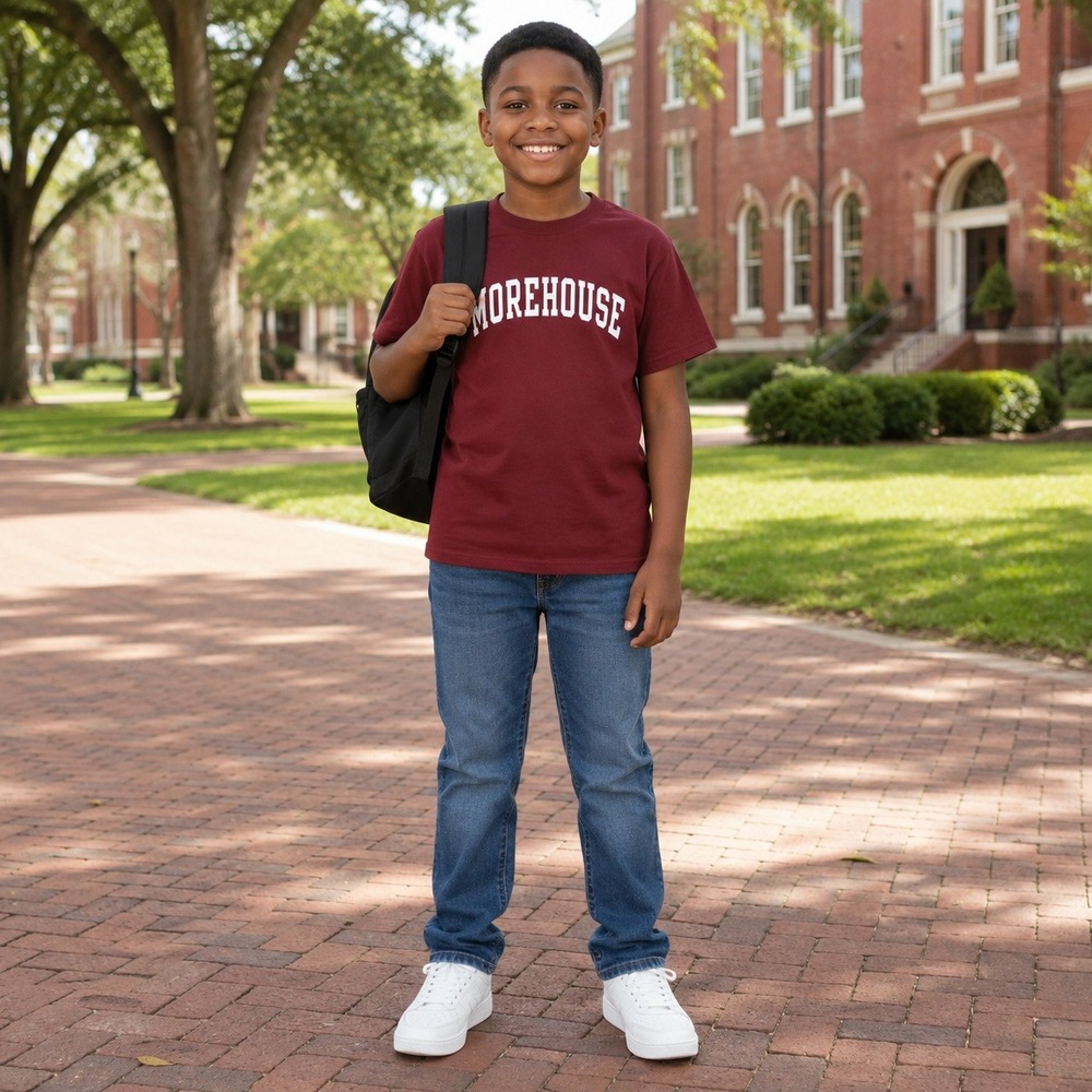 Champion Morehouse College T-Shirt Maroon Graphic T Boys Youth LRG 10-12 HBCU T